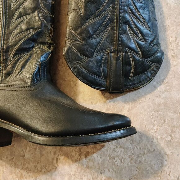 Vintage Durango Cowboy Boots Mens Size 7.5 D Goodyear Black Western Leather main image 8